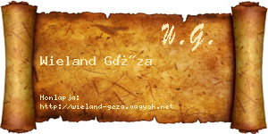 Wieland Géza névjegykártya
