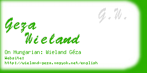 geza wieland business card
